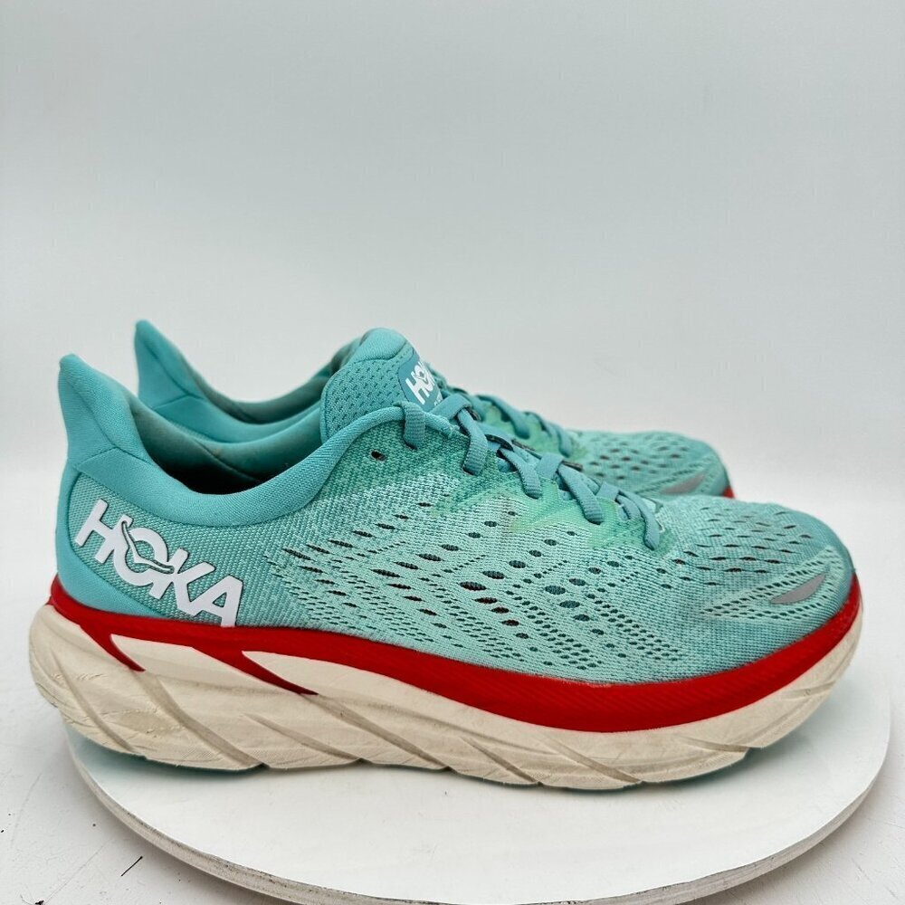 Hoka One One Clifton 8 Women Size 10B 1119394-AEBL Aquarelle Eggshell Blue Mesh - Picture 4 of 11